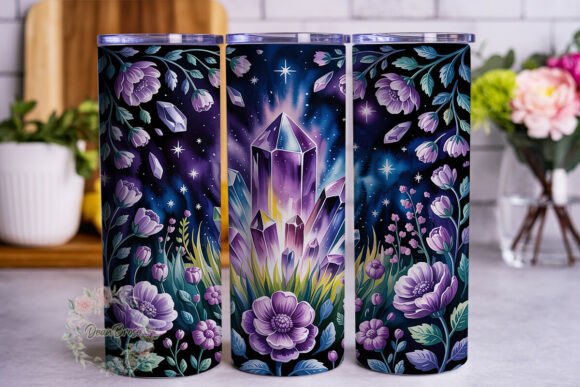 Amethyst Floral Night Sky Graphics for Tumbler Wraps Review