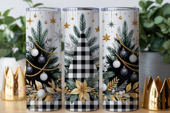 Black White Christmas Tree Tumbler Wraps Graphics Review