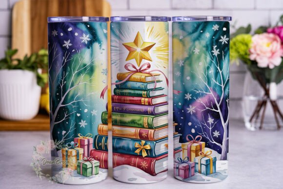 Christmas Bookshelf Snow 20oz Tumbler Graphics and Wraps Review