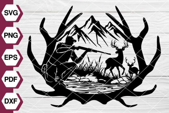 Deer Hunting Scene SVG EP633 Graphics & Illustrations Review