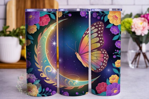 Enchanted Butterfly Floral 20oz Tumbler Graphics & Wraps