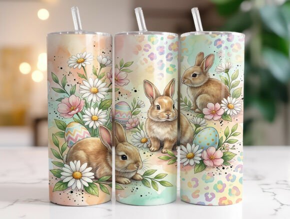 Floral Easter Rabbit Graphics: Tumbler Wraps Review