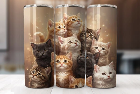 Funny Cats 20oz Tumbler Wrap: Graphics & Branding