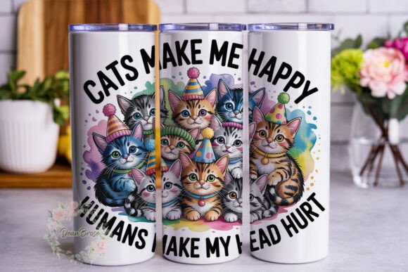 Funny Cats Quote 20oz Tumbler Wrap Graphics for Tumbler Wraps