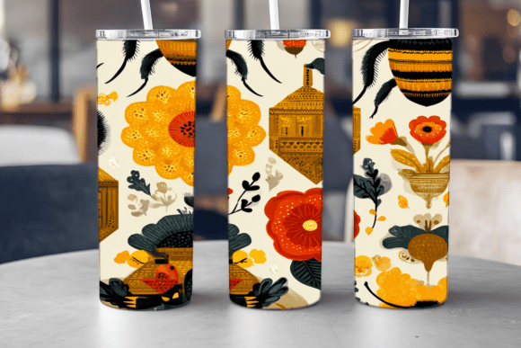 Golden Honeybee Tumbler Wrap for Editorial Graphics