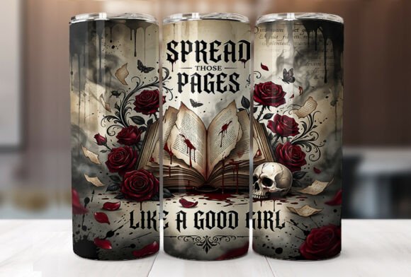 Gothic Romantasy Tumbler Wrap Graphics for Branding