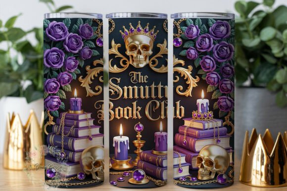 Gothic Skull Purple Rose 20oz Tumbler: Graphics & Wraps