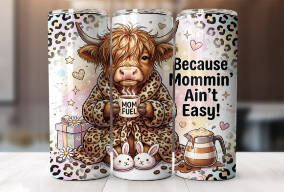 Highland Cow Mom Graphics for Tumbler Wraps