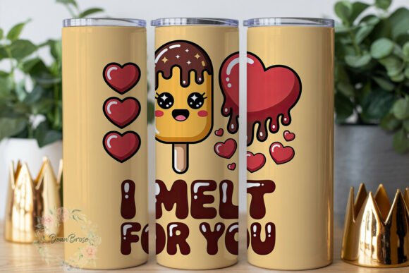 Kawaii Melting Ice Cream 20oz Tumbler Graphics & Tumbler Wraps