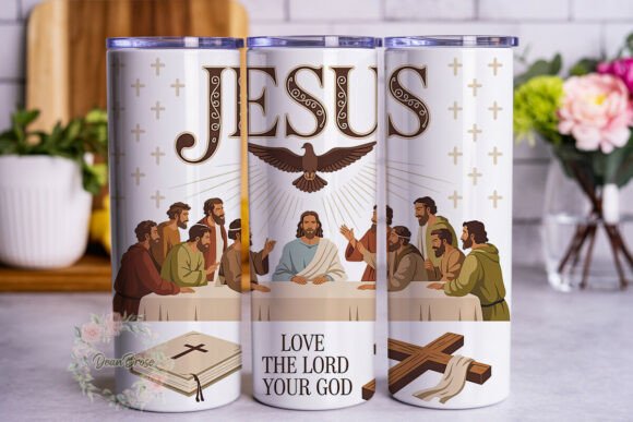 Last Supper Tumbler Wraps: Faith-Based Graphics