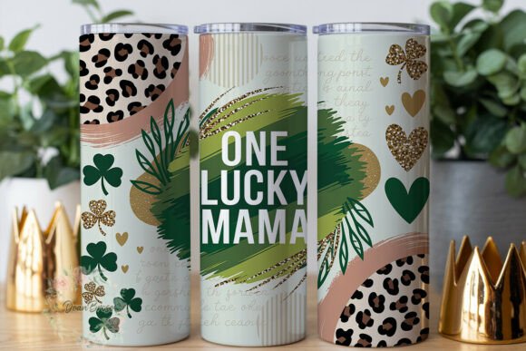 Lucky Mama St Patricks 20oz Tumbler Wrap Graphics Tumbler Wraps