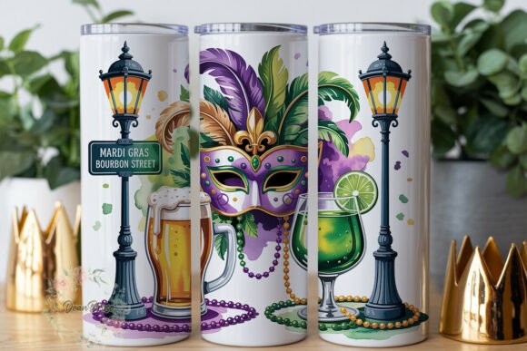 Mardi Gras Street Party Tumbler Wraps Graphics