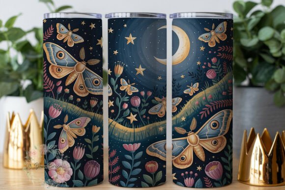 Moth Moon Floral 20oz Tumbler Wrap
