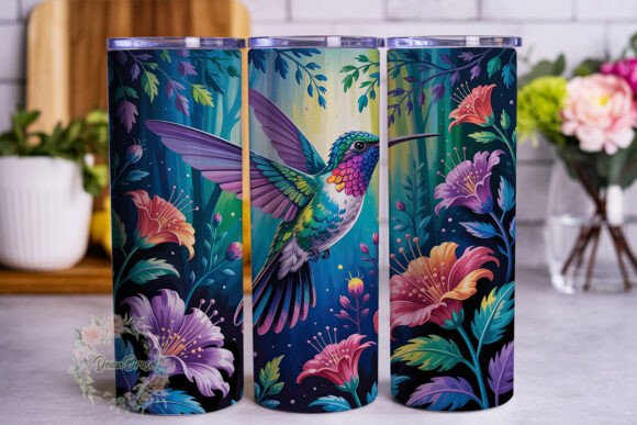Mystical Hummingbird Garden 20oz: Tumbler Wraps & Graphics