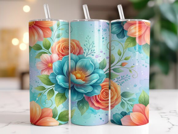 Pastel Blue Floral Bouquet Tumbler Wrap Review