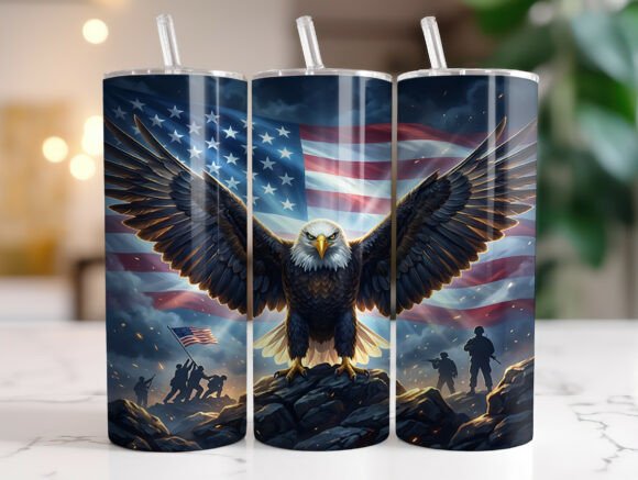 Patriotic Bald Eagle Usa Flag Tumbler Design Review