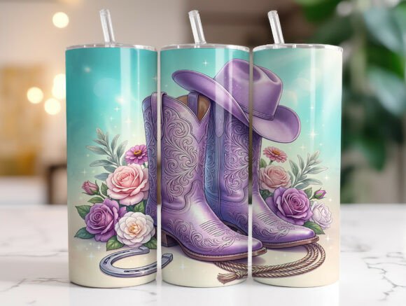 Purple Cowgirl Boots: Graphics & Tumbler Wraps Review