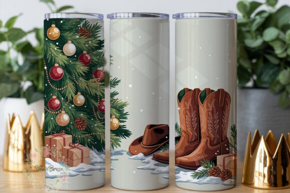Rustic Christmas Boots: Tumbler Wrap Graphics Review