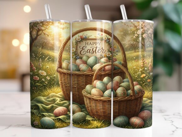 Rustic Spring Meadow Easter Tumbler Wrap for Small Business Branding