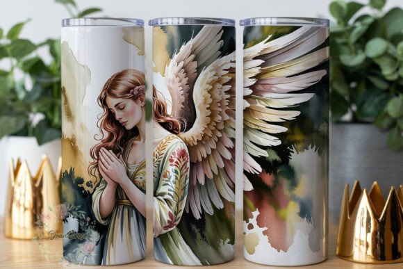 Serene Angel Watercolor Tumbler Wraps & Graphics
