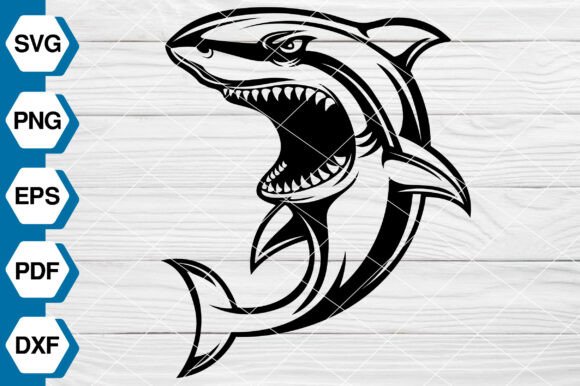 Shark in the Ocean SVG Graphics for Illustrations and Publishing