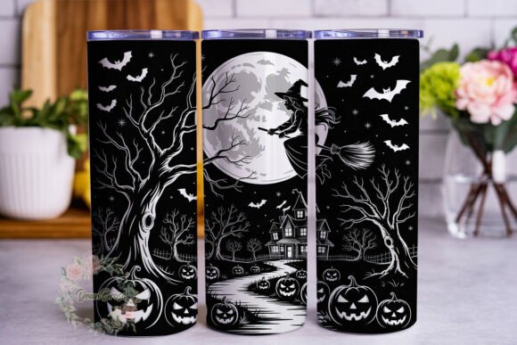 Spooky Witch Night Halloween Tumbler Wraps Graphic Review